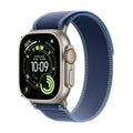 Apple Watch Ultra 3 [GPS + Cellular 49mm] Running & Multisport Smartwatch w/Rugged Titanium Case w/Blue/Bright Blue Trail Loop - M/L. Satellite Communications, Advanced Health & Fitness Tracking